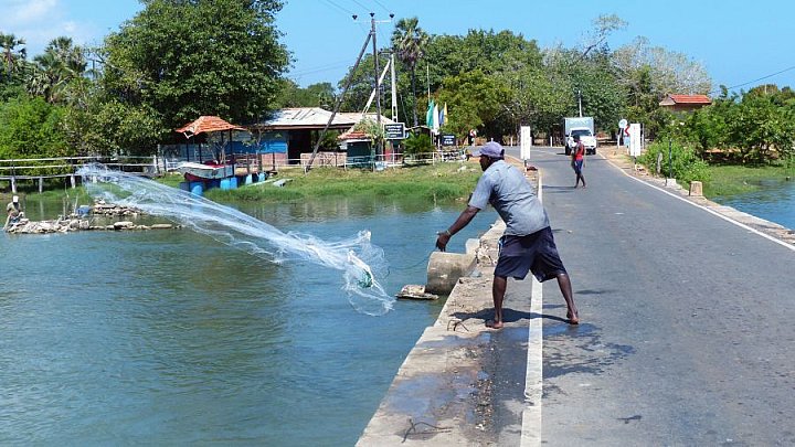 Fischer auf dem Causeway - Sri Lanka - Land und Leute